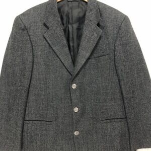 Gianelli Mens Charcoal Grey‎ 100% Lambswool Tweed 3 Button Blazer Sport Coat 44R